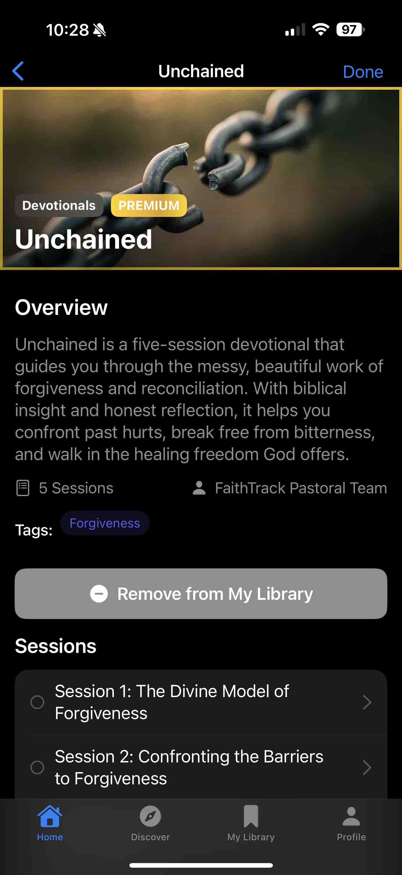 FaithTrack devotional module interface