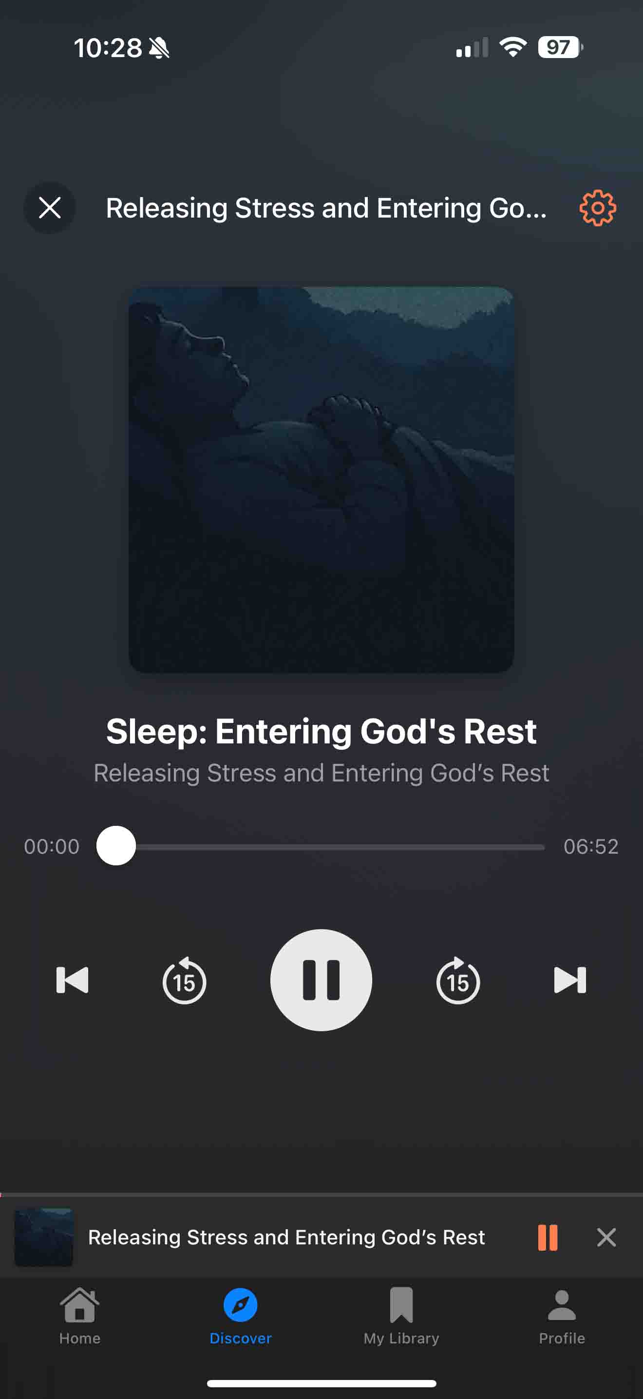 FaithTrack sleep story module interface